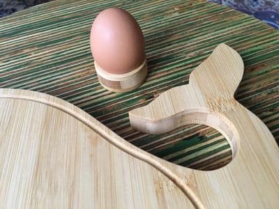 Breakfast board in whale shape with egg cup