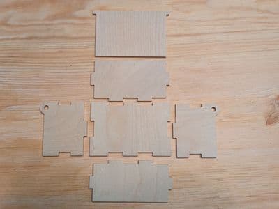 Wooden box with hinged lid
