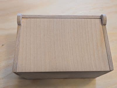 Wooden box with hinged lid